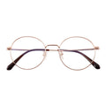 Latest Avant-Garde Rose Gold Round Metal Titanium Eyeglasses Frames for Optical
