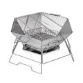 Portable Stainless Steel Hexagonal BBQ Grill for Outdoor Camping and Picnics Collapsible Design Charcoal Fuel