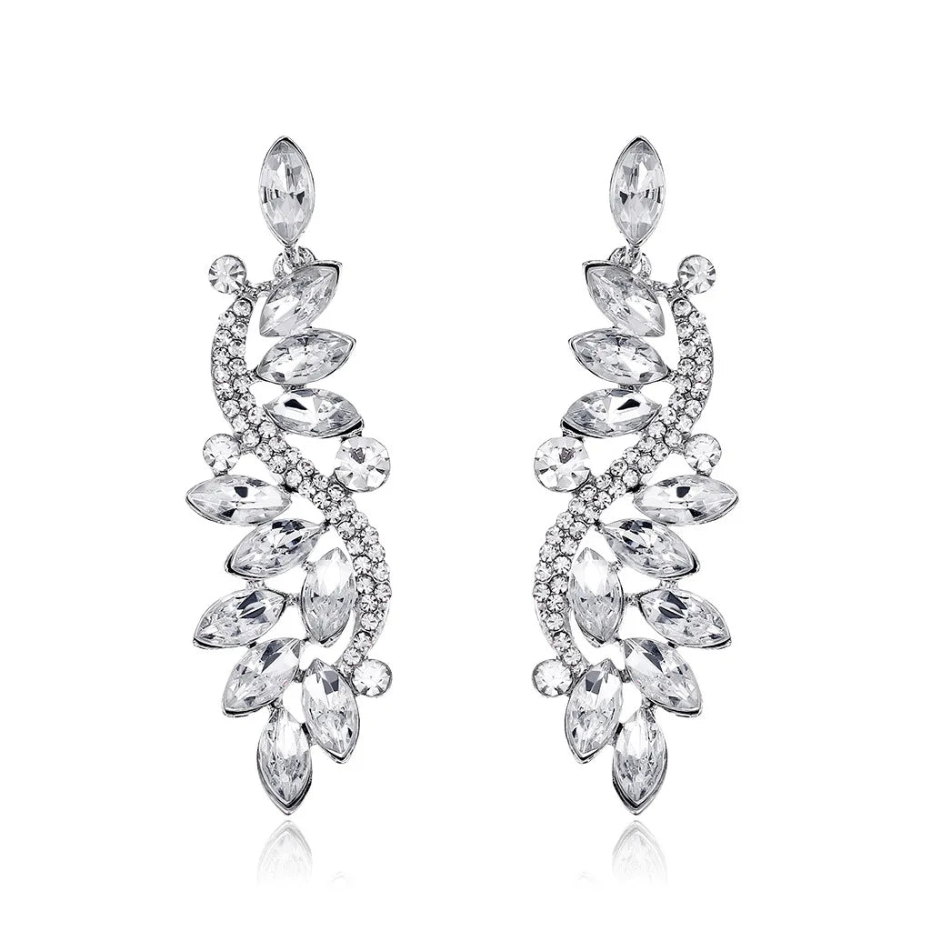 Female Earrings Manufacturer Direct Sales Flower Silver Cheap Women Jewellery Bridal Wedding Drop Earrings