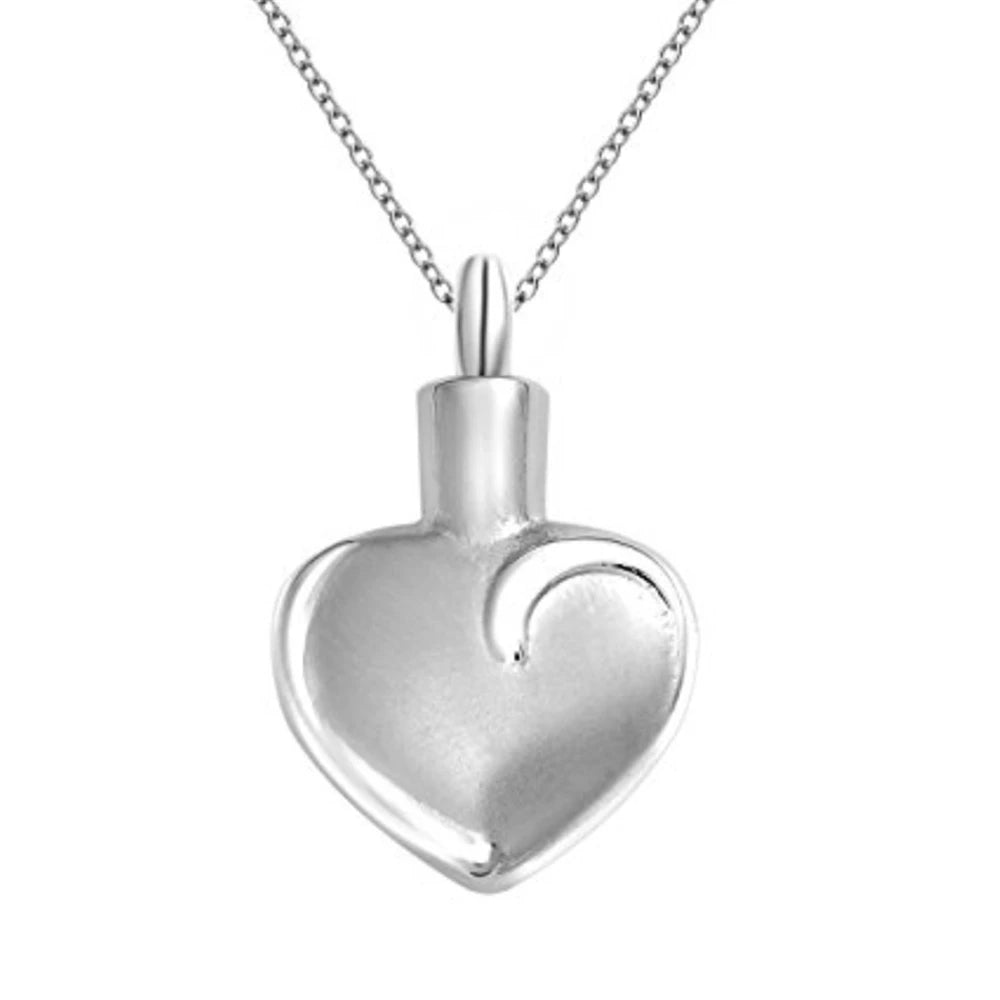 Heart Ashes Necklace Stainless Steel Heart Cremation Jewelry Ashes Urn Keepsake Holder Pendant Memorial Cremation Urn for Ashes