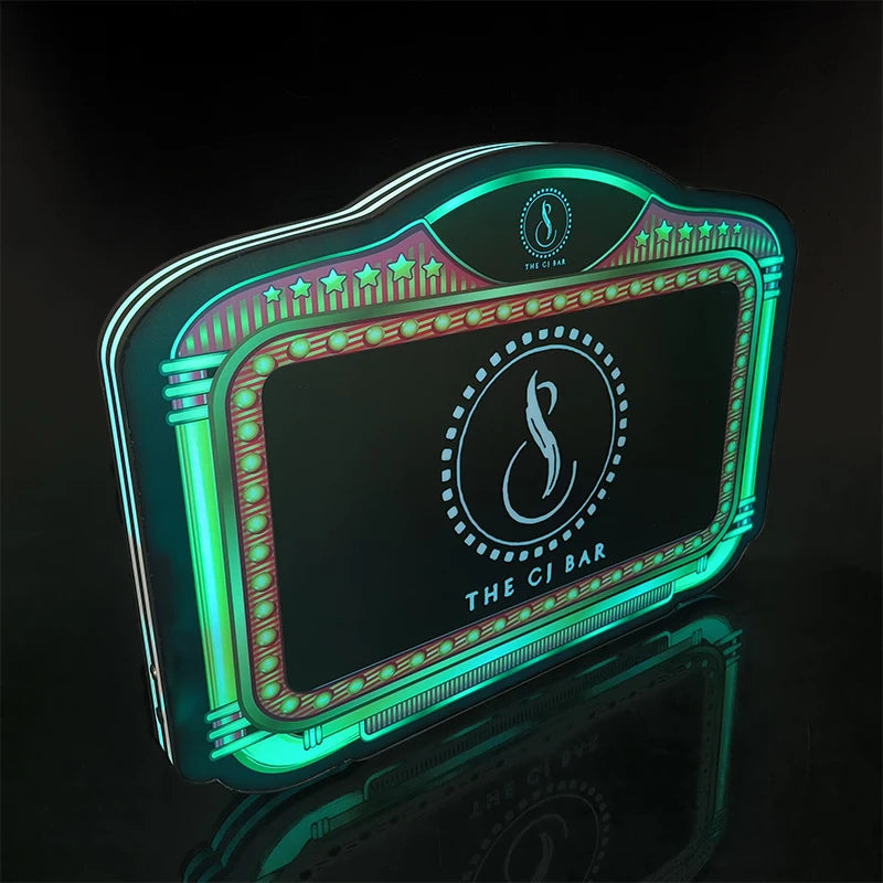 Customized LOGO LED Letters Board VIP Display Glorifier LED Marquee Sign Board Box Light Bottle Presenter for Nightclub Lounge