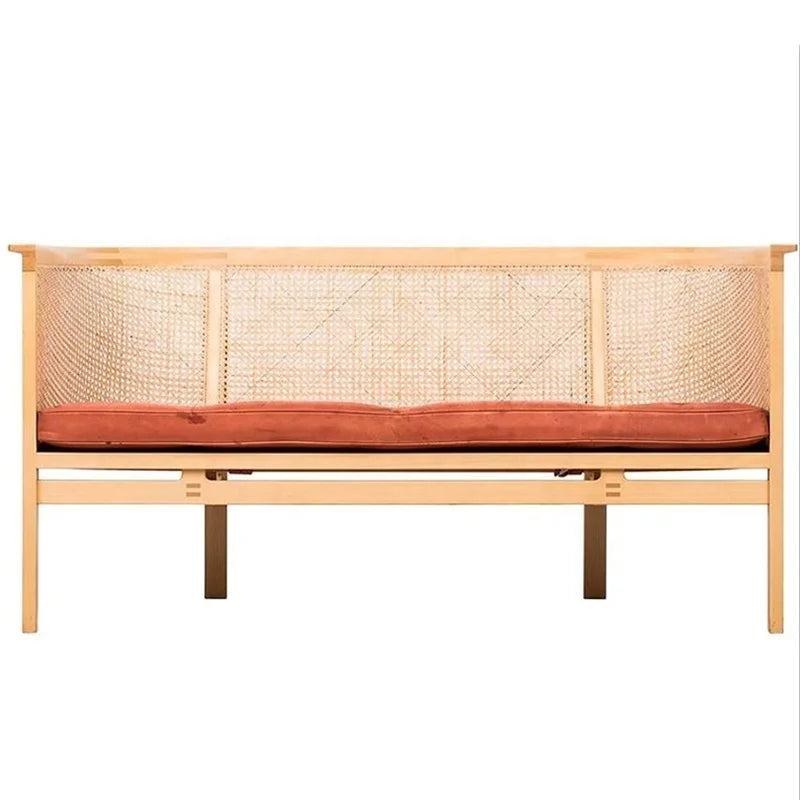 Targa Gebruder Thonet Vienna Studio Rattan Wood 3 Seater Cane Sofa Couch