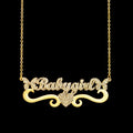 Custom Personalized Name Necklaces Cubic Zircon Letters Stainless Steel Necklace for Women