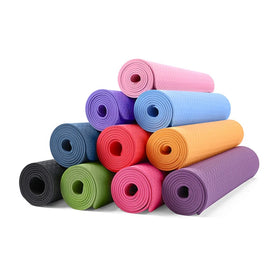 Hot Sale Single Color TPE Yoga Mat with Non-Slip & Waterproof Gym Exercise Equipment 6mm Thickness Includes Yoga Bag