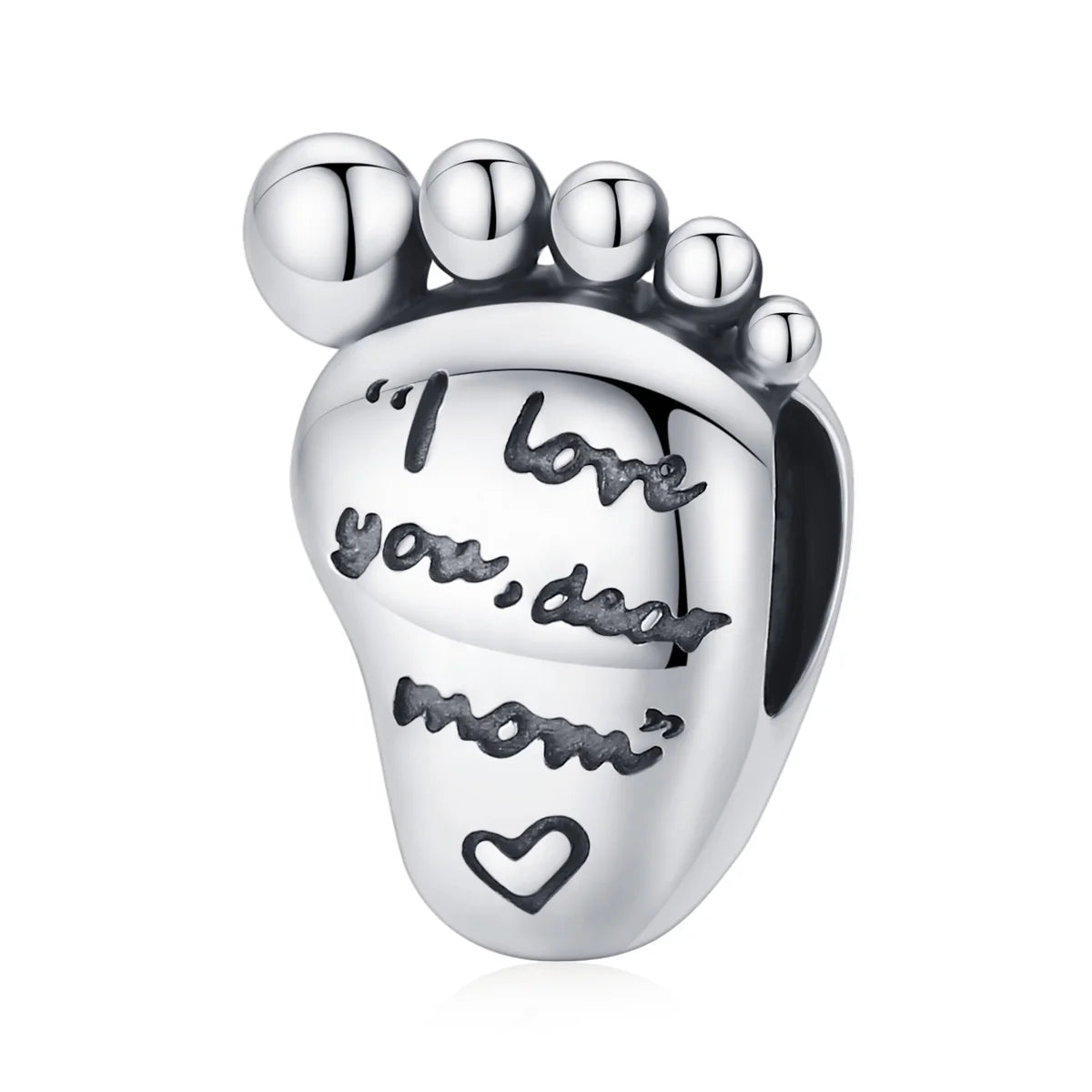 925 Sterling Silver Woman Beads Vintage Jewelry love Feet Charm Fit Original Bracelet Making Gifts for Women Scc1901