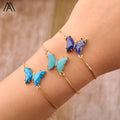 Dainty Butterfly Bracelet Fashion Jewelry  Natural Gemstone Malachite Amazonite Healing Crystal Jewelry Girl Gift