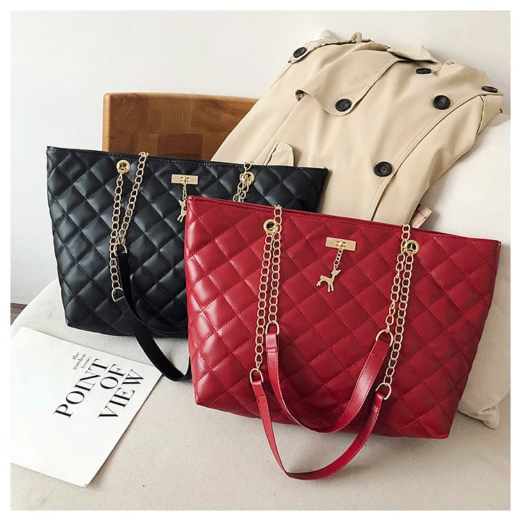 Thread Lingge Chain Messenger Bag Large Capacity Ladies Big Tote Handbags for Women Designers