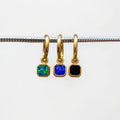 Top Selling Products Gemstone Earrings Unique Accessories 18k Gold Stainless Steel Men Jewelry Square Black Onyx Dangle Earring