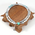 Natural Aquamarine Stone Necklace for Women Fashion Design Crystal Energy Stone Jewelry Gemstone Beaded Necklace Bracelet