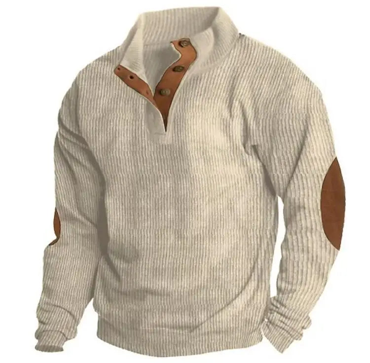 Spring Autumn Men's Outdoor Corduroy Hoodie Casual Stand Collar Long Sleeve Custom Design Sweatshirt