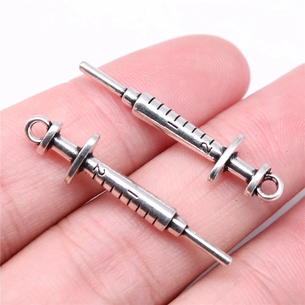 AA016445 36x9mm Syringe Charms for Jewelry Making