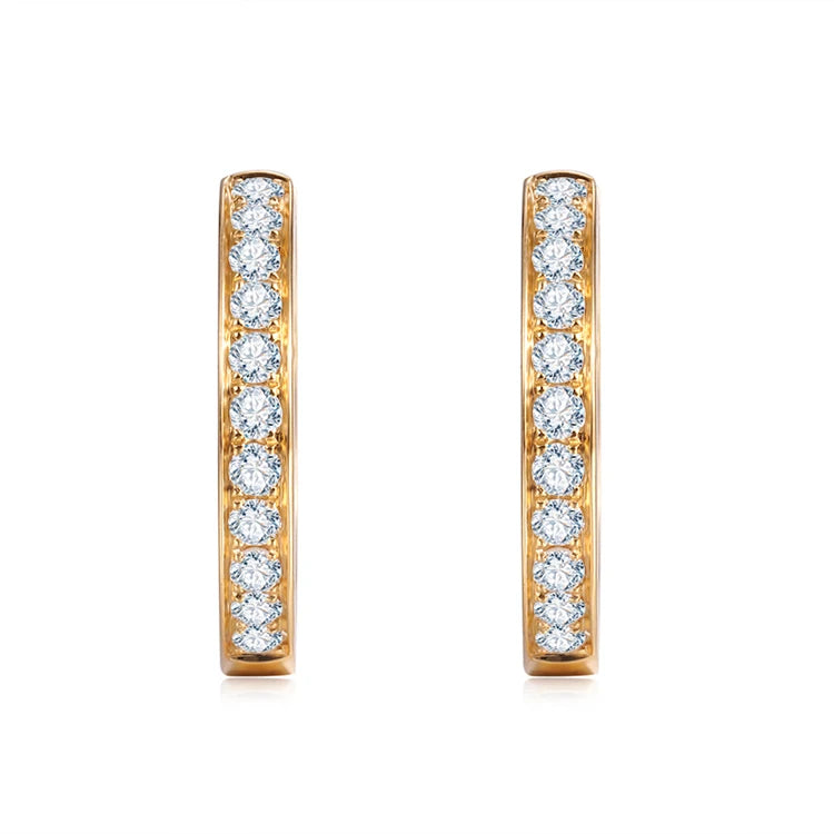 Roomy Women Jewelry 925 Sterling Silver Hoop Earring D VVS1 Moissanite Gemstone Statement Earrings
