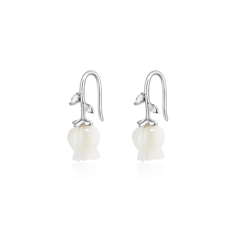 Wholesale Fashion 925 Sterling Silver Tulip Earrings Flower Earrings for Women Girls