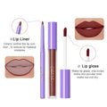 QIBEST Hot Selling 7Colors Colorful Lip Liner Pencil  Matte Lip Gloss Set for Gift