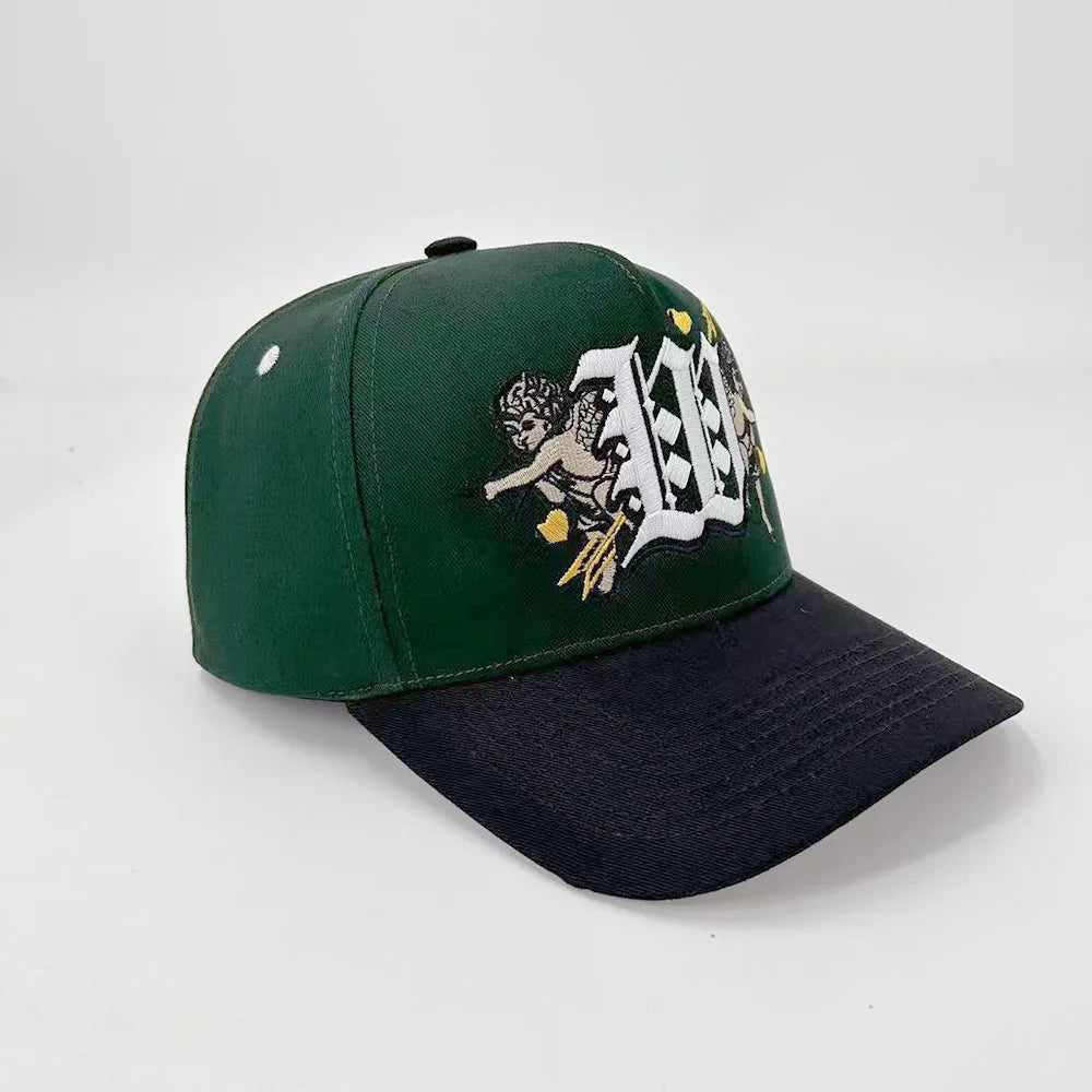 Personalized Embroidered 5 Panel Mid Profile Baseball Cap Custom Embroidery Cotton Trucker Caps