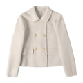 Wholesale Custom Cashmere Woolen Overcoat Double Breasted Winter Cropped Wool Coats Women