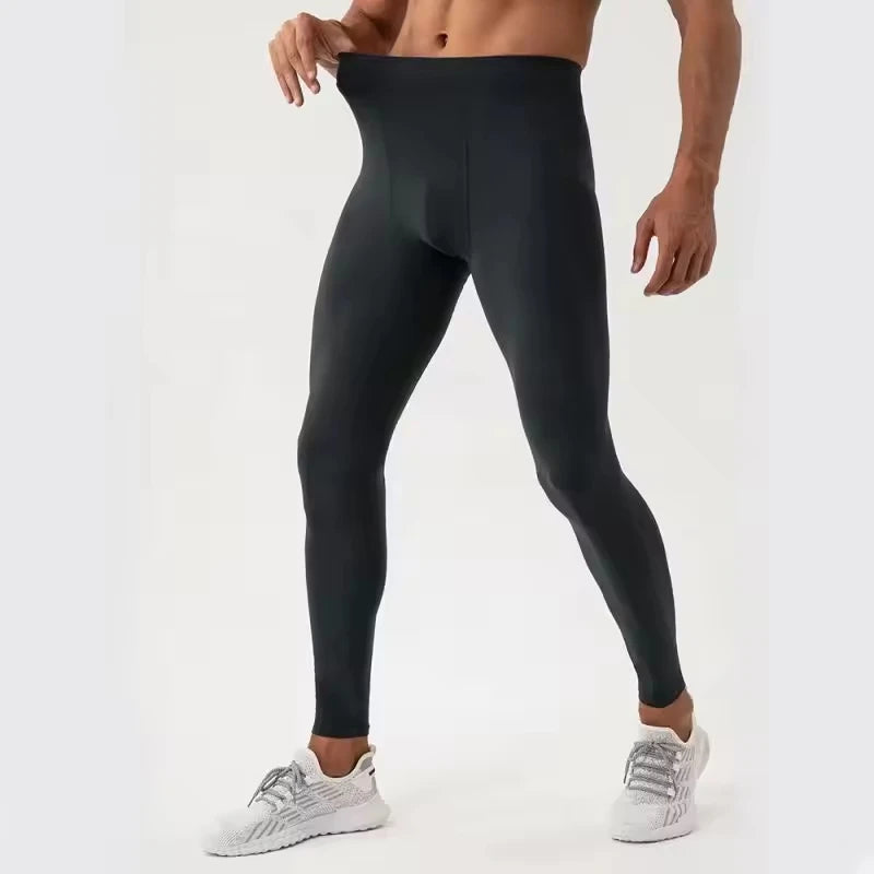 Gym Wear 80% Nylon 20% Spandex Men Compression Sport Running Ankle-Length Seamless Athletic Tights Pants Sweat Fitness Gym