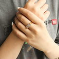 Chris April in Stock 316L Stainless Steel Minimalist PVD Gold Plated Baguet Zircon Signet Ring