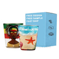 Custom Logo Shot Glasses Full Printing Clear Small Shot Glass for Whiskey Tequila Vodka 2oz Mini Glassware Cups With Heavy Base