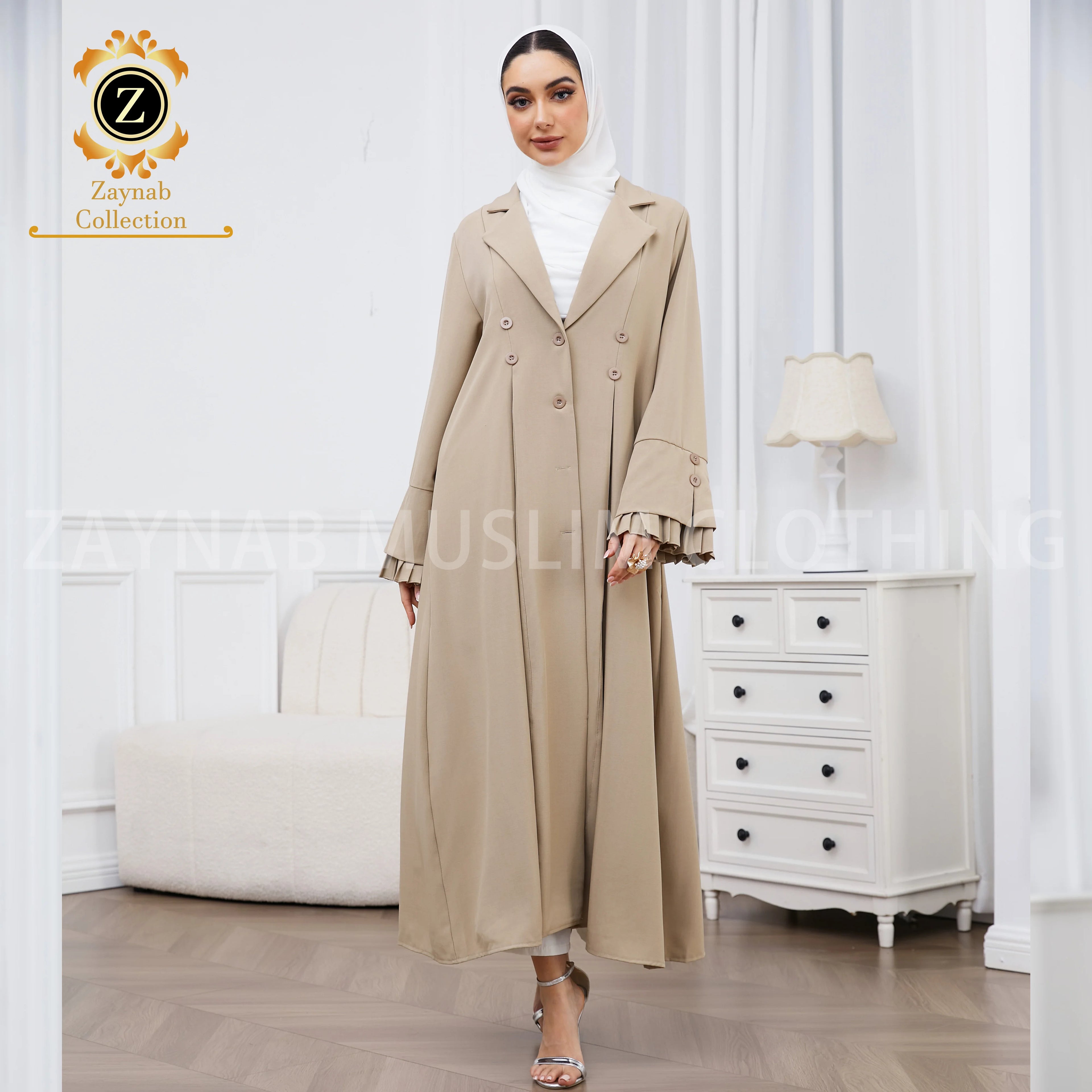 Zaynab Open Kimono Latest Design Dubai Abaya Turkey Muslim Fashion Dress Burkha Dubai Abaya Women Muslim Dress