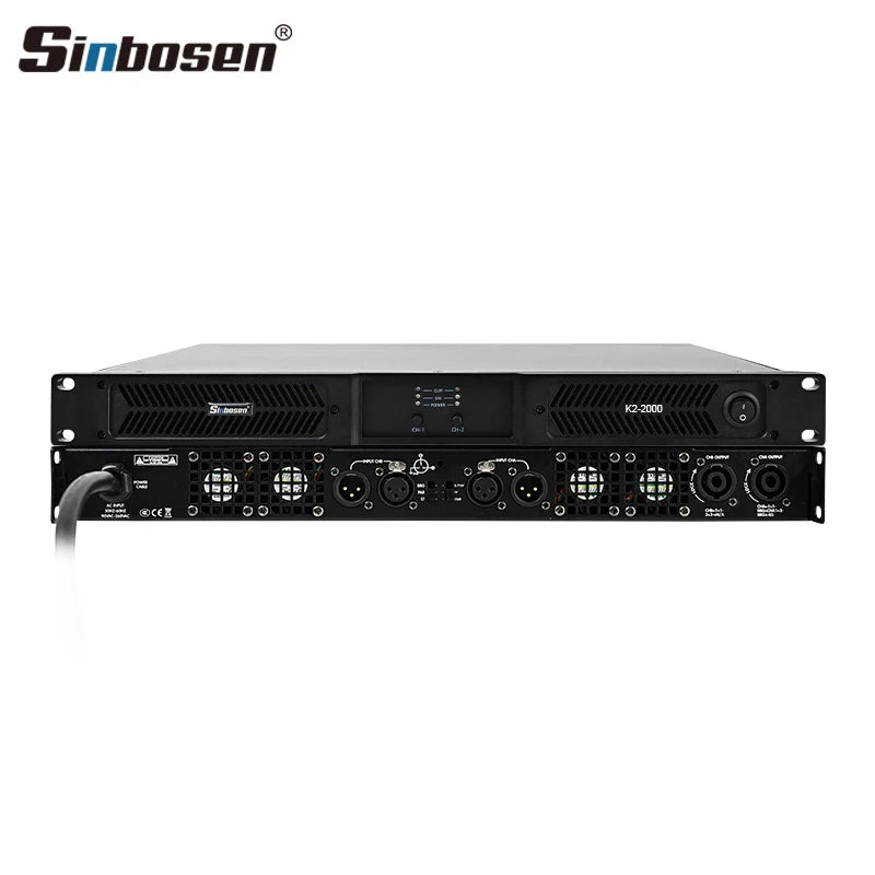 K2-2000 Amplifier 2000 Watts RMS Professional Power Dual Channel Music Sound Audio Equipment for Subwoofer
