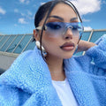 INS Trendy New Fashion Frameless UV400 Sunglasses Y2k Trend One-piece Lens Shades Woman Metal Circle Legs Steampunk Sunglasses