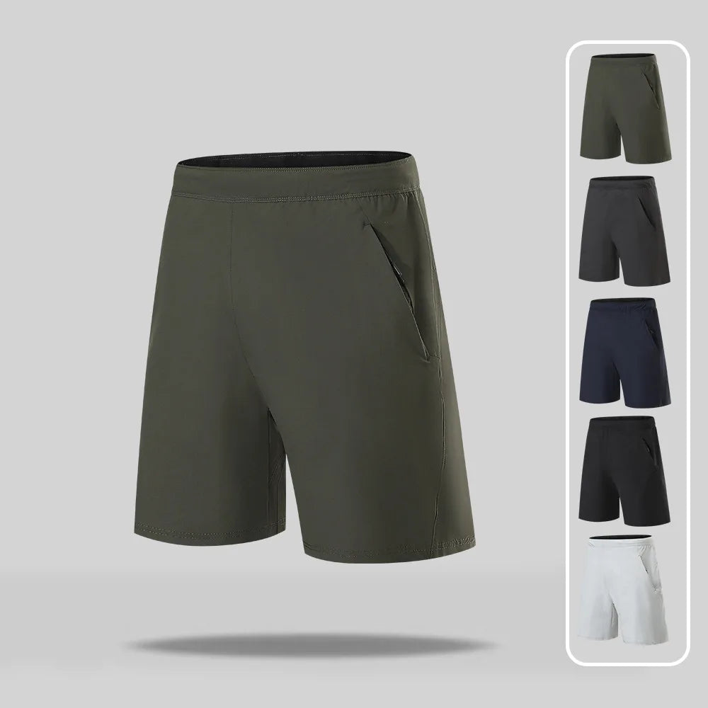 Wholesale Men's Quick Dry Athletic Workout Gym Shorts Fitness Training Pants 5" Running Shorts with Zipper Pockets