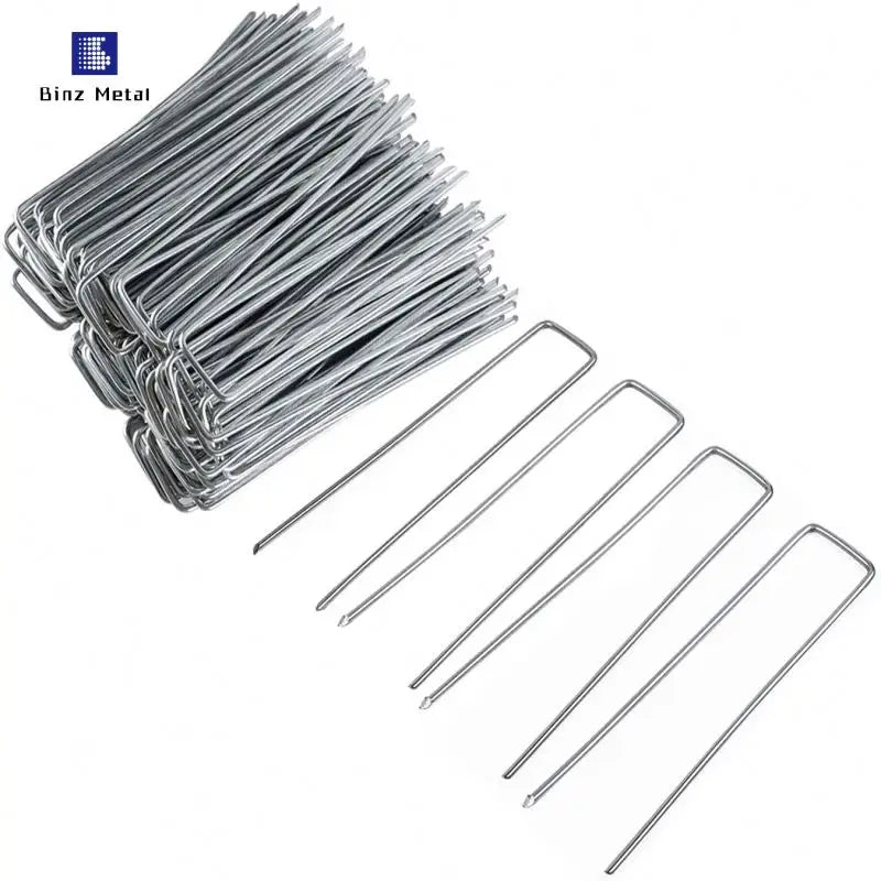 For Weed Barrier Fabric Landscape Staples Garden Stakes Galvanized Lawn Stake U-Type Turf Staples