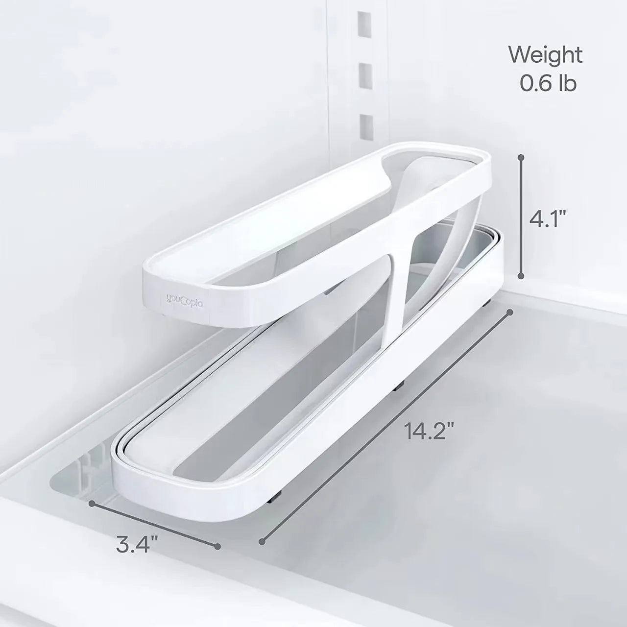 Factory Made Sales Space Saving 2 Tiers Auto Rolling Refrigerator Organizer for Eggs  Organizer for Kitchen