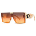 STORY YB21015 One-piece Flat Top Luxury Gradient Oversized Sunglasses Fashion Shades Conjoined Square Frame Sunglasses