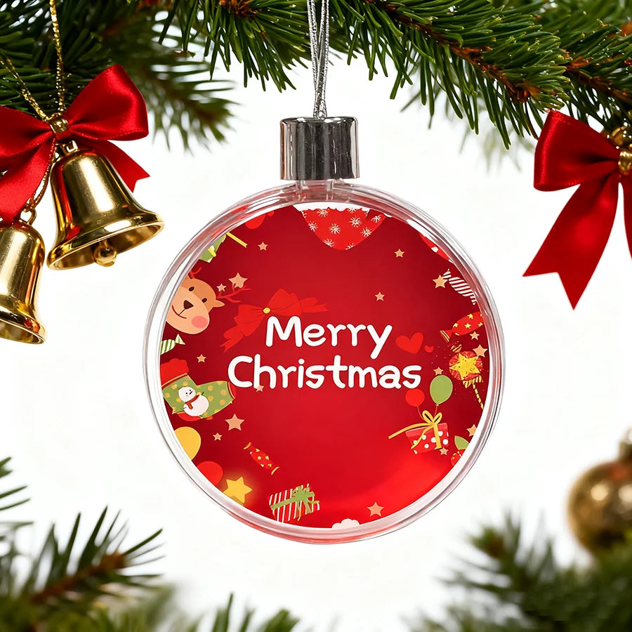 Topjlh Christmas Plastic Ornaments Sublimation Blanks Bulk Custom Logo Holiday Decor Retail Stores Wholesale Party Supplies
