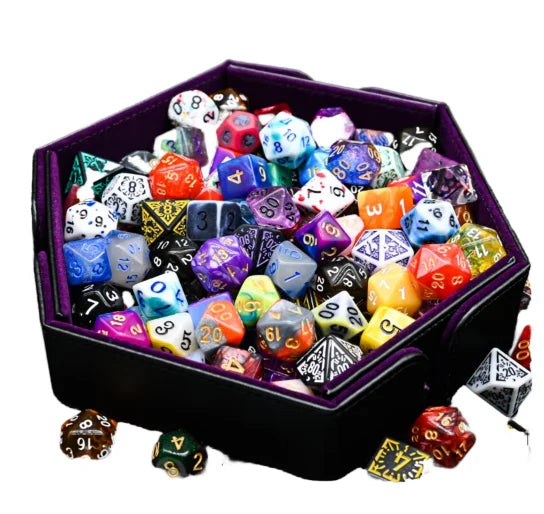DESKJOY 7-Piece Bulk Two-Color (Red White) 20mm Polyhedral Acrylic Dice Direct Factory Supply for DND Dungeons Dragons Games