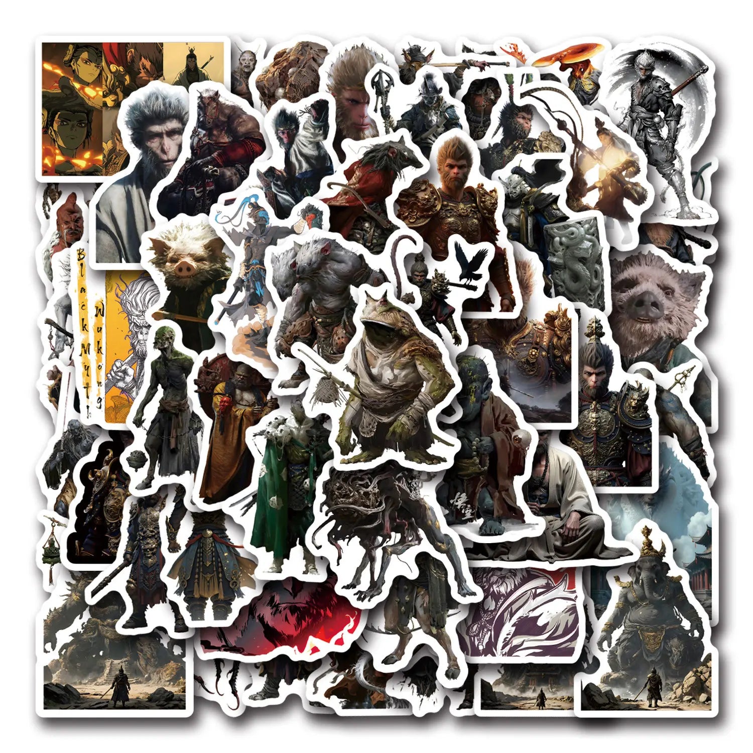 55Pcs Cool Game Black Myth Wukong Graffiti Stickers for Game Console Gamepad Decor Evil Spirit Sticker