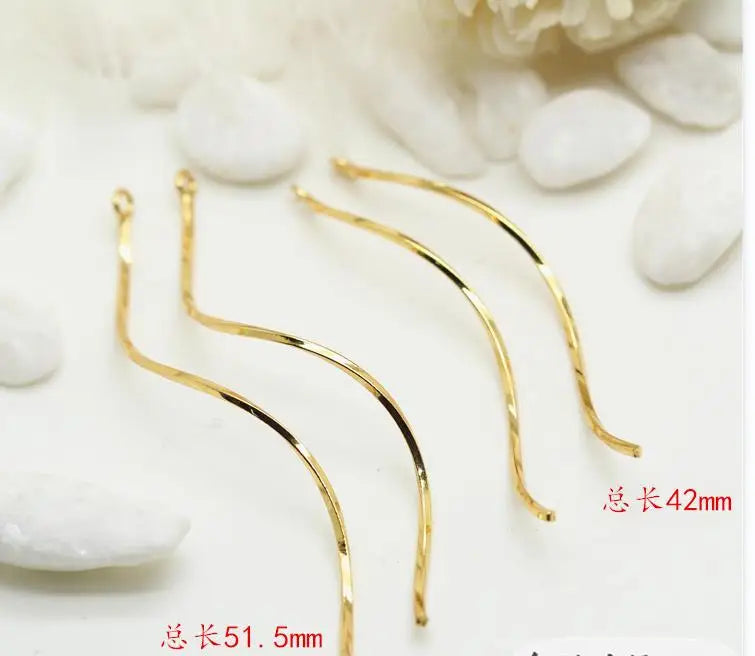 Factory Supply DIY 14k Gold Filled Curved Wave Earrings for Jewelry Accessory