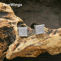 E004 Gold Plated Hip Hop CZ Stud Earrings Brass Setting Charm Style for Anniversary Occasions