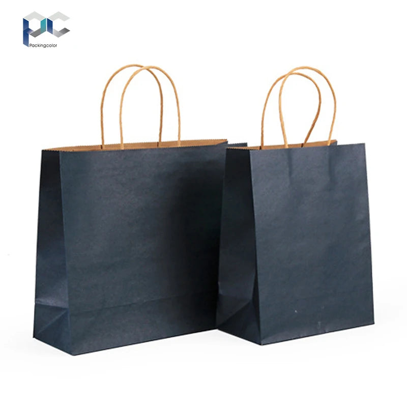 Kraft Paper Bags Can Be Customized to Print Trademarks of Environmentally Friendly Small Medium Large with Ribbon Handle Pape