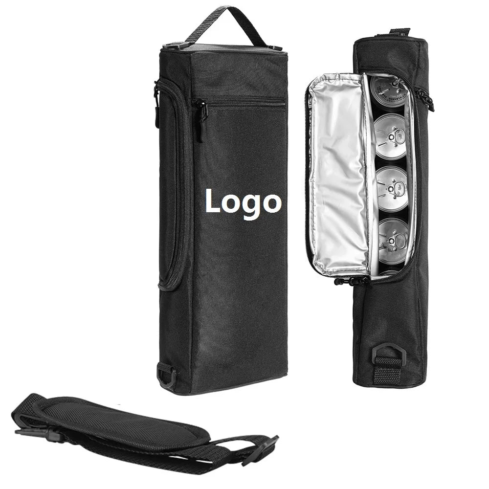 New Arrival Adjustable Shoulder Strap 6 Cans Beer Sling Cooler Tube Insulated Golf Cooler Bag Custom logo