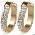 Custom Wholesale Women Fashion Accessories Gold Plated Drop Ear Jewellery Stainless Steel Jewelry Hoop Earrings with Rhinestone