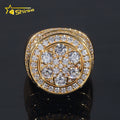 Fine Jewelry 925 Sterling Silver Gold Plated Hip Hop Jewelry New Style VVS Diamond Moissanite Iced Out Hip Hop Ring