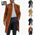 Liu Ming Autumn Winter 2024 New Product Men Fashion Woolen Jacket Overcoat Plus Size Long Trench Coat