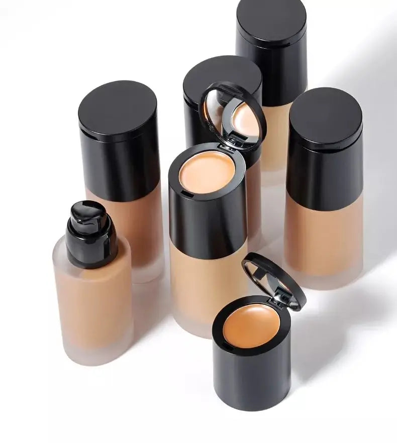 High Quality 14 Color Flaw Less Waterproof Liquid Foundation Concealer Private Label 2 in 1 Creamy Concealer Foundation