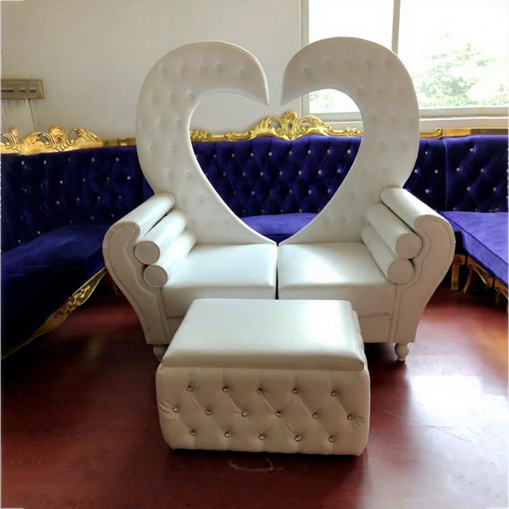 SF210511-34 Luckygoods  Comfortable Sectional Soft  Modern Style With Leather Buttons Heart Shaped Sofa Chair for Wedding