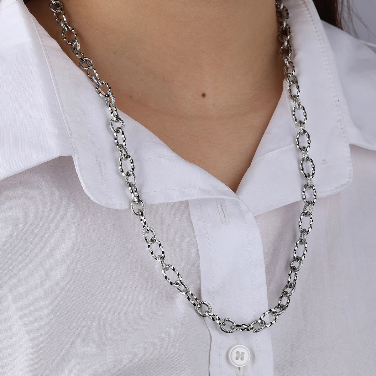 Wholesale Customized Stainless Steel  Vintage Pendant Necklace Chain  Silver Plated Fashion Jewelry