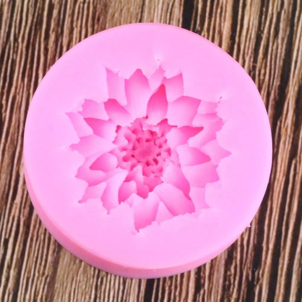 DIY Baking Fondant Silicone Mold Candle Soap Resin Clay Molds 3D Lotus Chrysanthemum Flowers Wedding Cake Decorating Tools