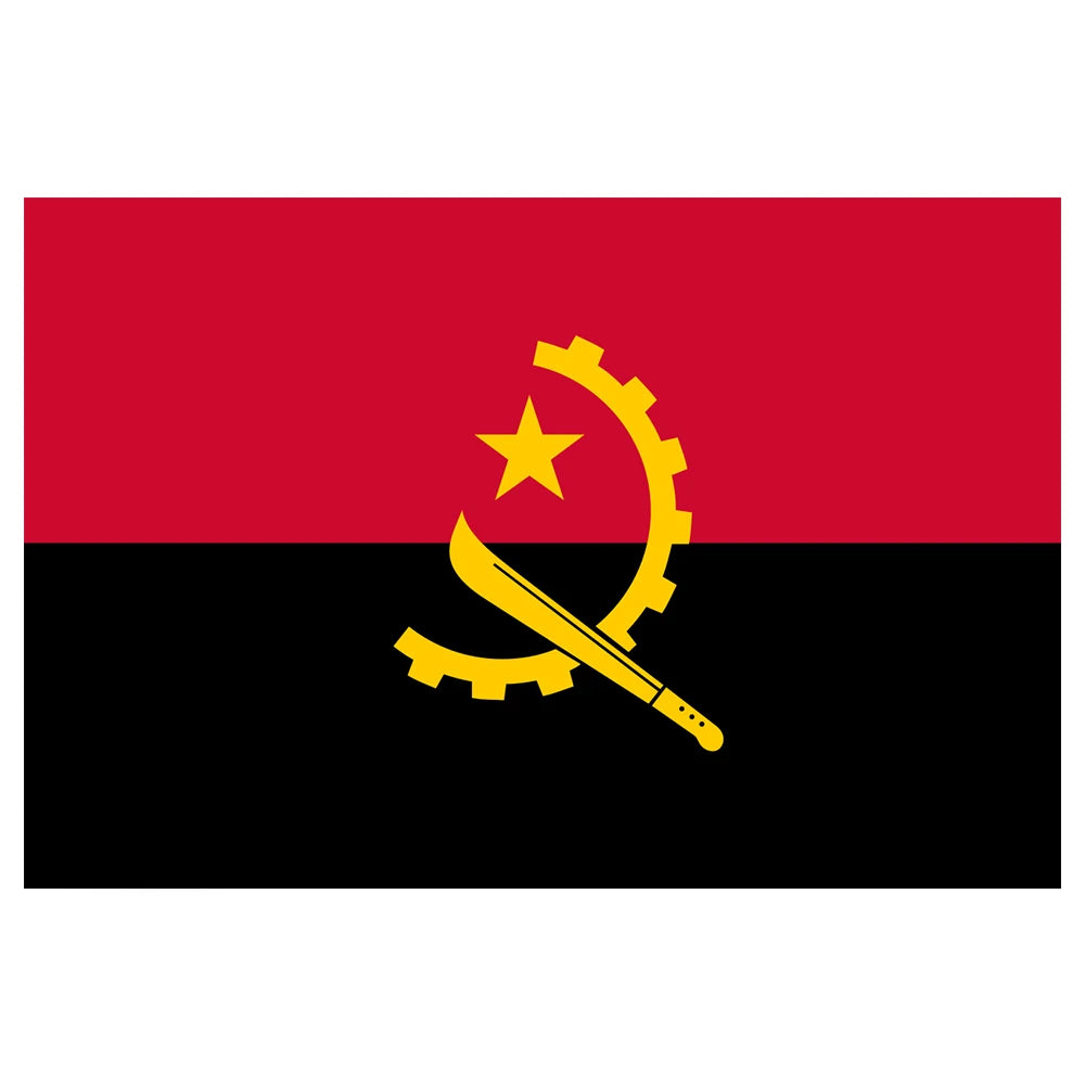 Wholesale Fast Shipping Customized Logo 100% Polyester Soft Flying Style Flags 3x5ft for Advertising Use Republic Angola Flag