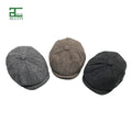 ALLCH Men's Newsboy Hat Vintage Tweed Beret in Dark Grey Flat Peaked Cap Summer Winter Inspired Celebrity Caps