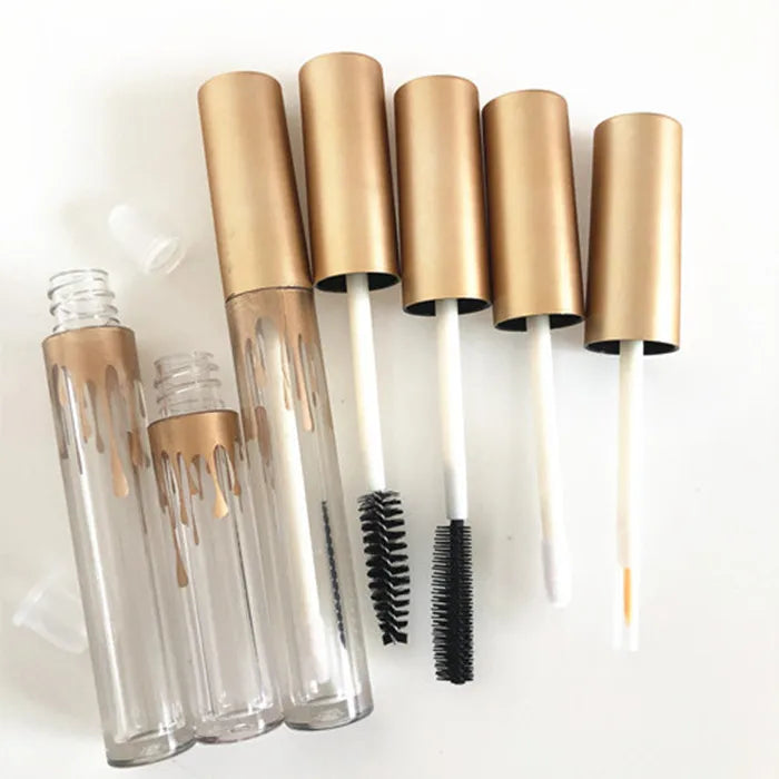 2.5ml 3.5ml Plastic Gold Transparent Tube Custom Empty Mascara Lip Gloss Tubes With Brush