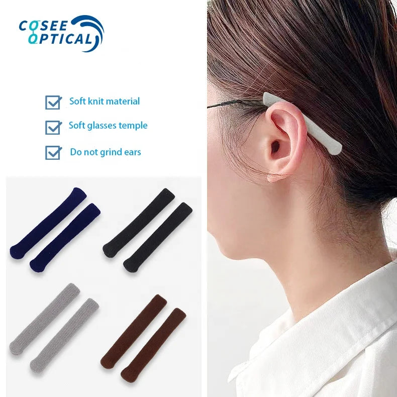 Elastic Soft Knitting Glasses Ear Grip Hypoallergenic Anti-slip Comfortable Eyeglasses Temple Tips Sleeve