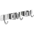 Modern Stainless Steel Multifunction Mop and Broom Organizer Free No Punching Holder for Bathroom Use