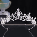 Morili Crystal Bridal Hair Jewelry Tiara and Crown Wedding Hair Accessories Big Top Crystal Fashion for Women Queen Gold MTB6